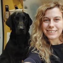 Groomer with her dog